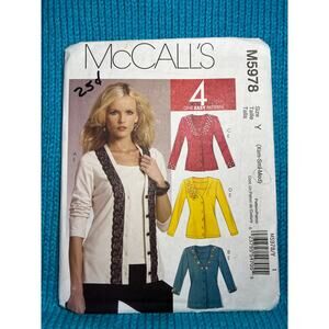 McCalls 5978 Pattern Cardigan top size xs s m